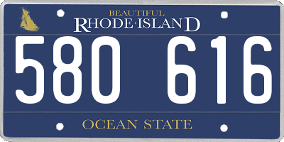 RI license plate 580616