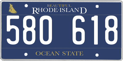 RI license plate 580618