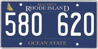 RI license plate 580620