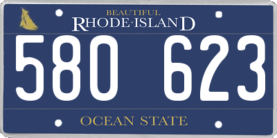 RI license plate 580623