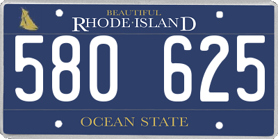 RI license plate 580625