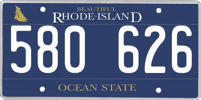 RI license plate 580626