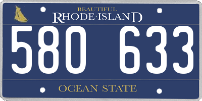 RI license plate 580633