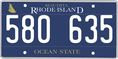 RI license plate 580635