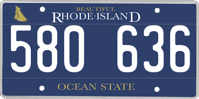 RI license plate 580636