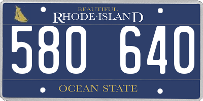 RI license plate 580640