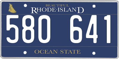 RI license plate 580641