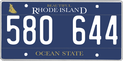RI license plate 580644