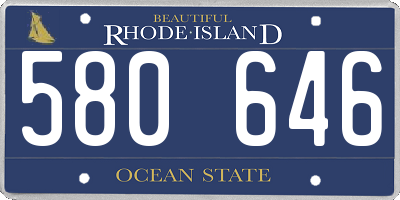RI license plate 580646