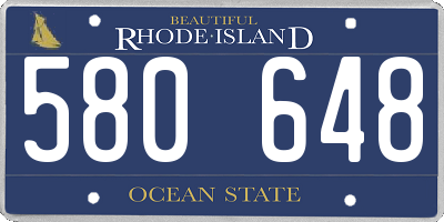 RI license plate 580648