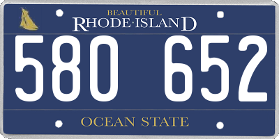 RI license plate 580652