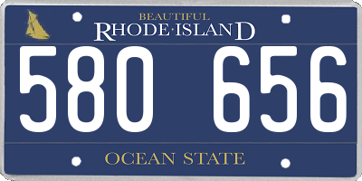 RI license plate 580656
