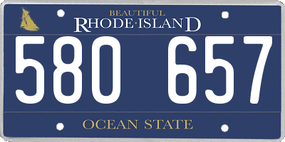 RI license plate 580657