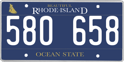 RI license plate 580658