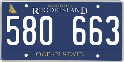 RI license plate 580663