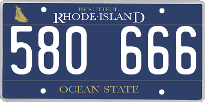 RI license plate 580666