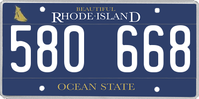 RI license plate 580668