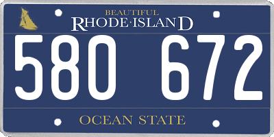 RI license plate 580672