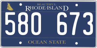 RI license plate 580673