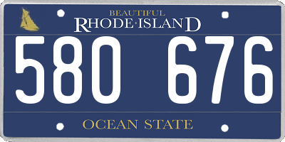 RI license plate 580676