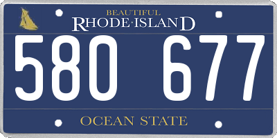 RI license plate 580677
