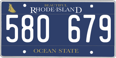 RI license plate 580679