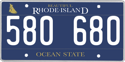 RI license plate 580680