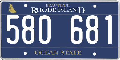 RI license plate 580681