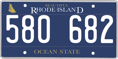 RI license plate 580682