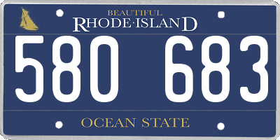 RI license plate 580683