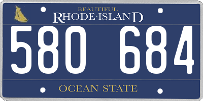 RI license plate 580684
