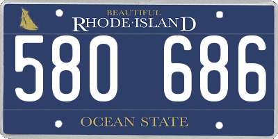 RI license plate 580686