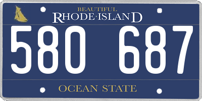 RI license plate 580687
