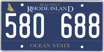 RI license plate 580688