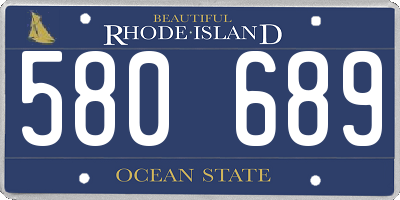 RI license plate 580689