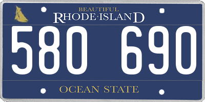 RI license plate 580690