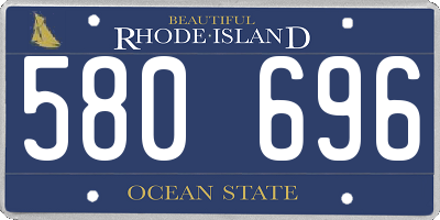 RI license plate 580696