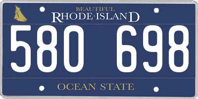 RI license plate 580698