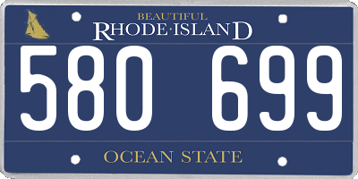 RI license plate 580699
