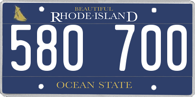 RI license plate 580700