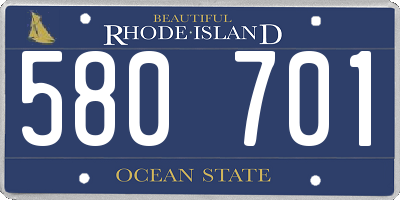 RI license plate 580701