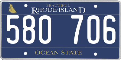 RI license plate 580706