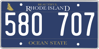 RI license plate 580707