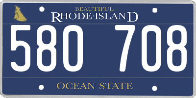 RI license plate 580708