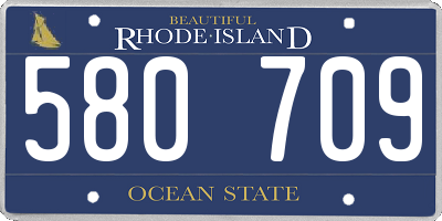 RI license plate 580709