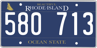 RI license plate 580713