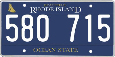 RI license plate 580715