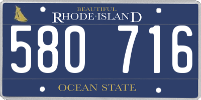 RI license plate 580716