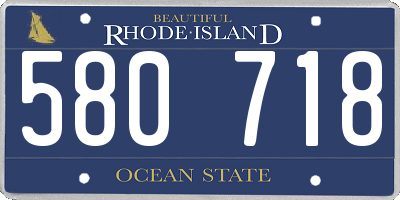 RI license plate 580718
