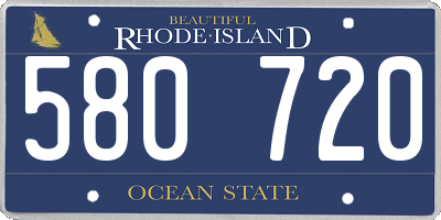 RI license plate 580720